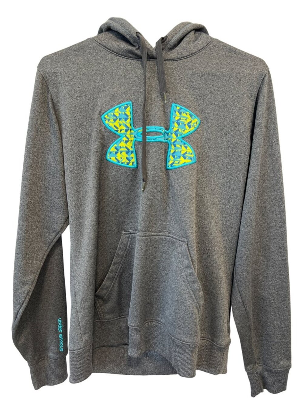 Under Armour Hooded Pullover Sweatshirt Size M Gray Polyester Outdoor Athleisure